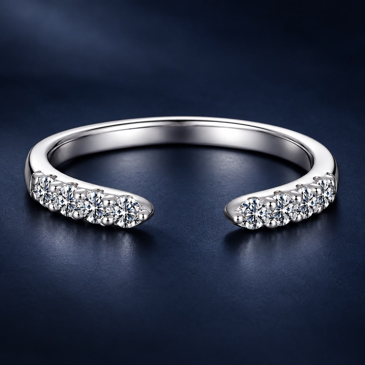 925 Sterling Silver White Gold Plated Size E Moissanite Ring for Women