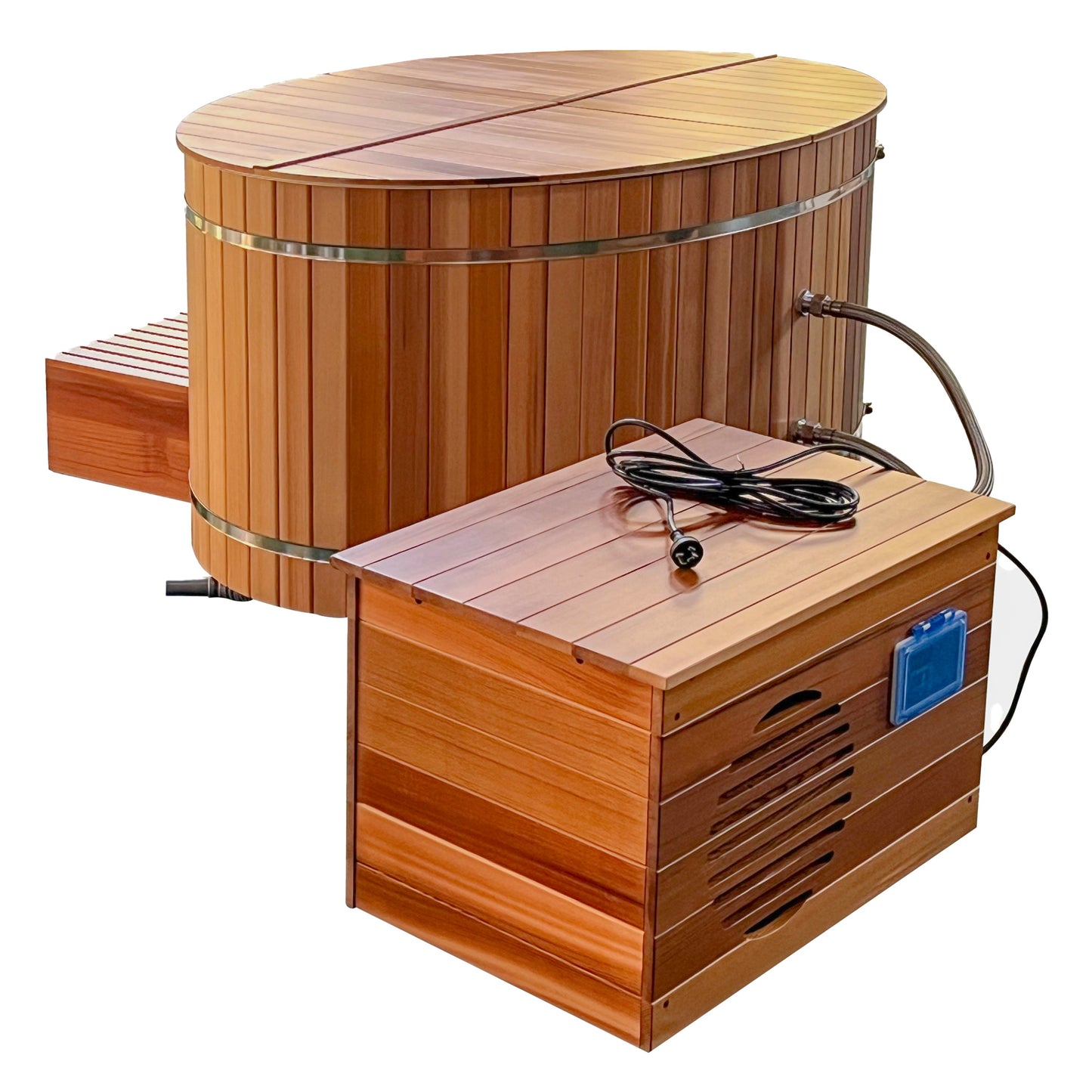 Durasage Cold Plunge Ice Bathtub, Stainless Steel Liner, Ozone Sanitation, Filtration System, 32-104 Degrees, 1300W Chiller and Heater