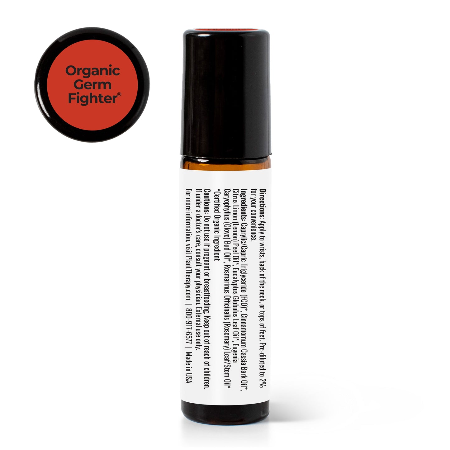 Organic Germ Fighter Essential Oil Blend Pre-Diluted Roll-On