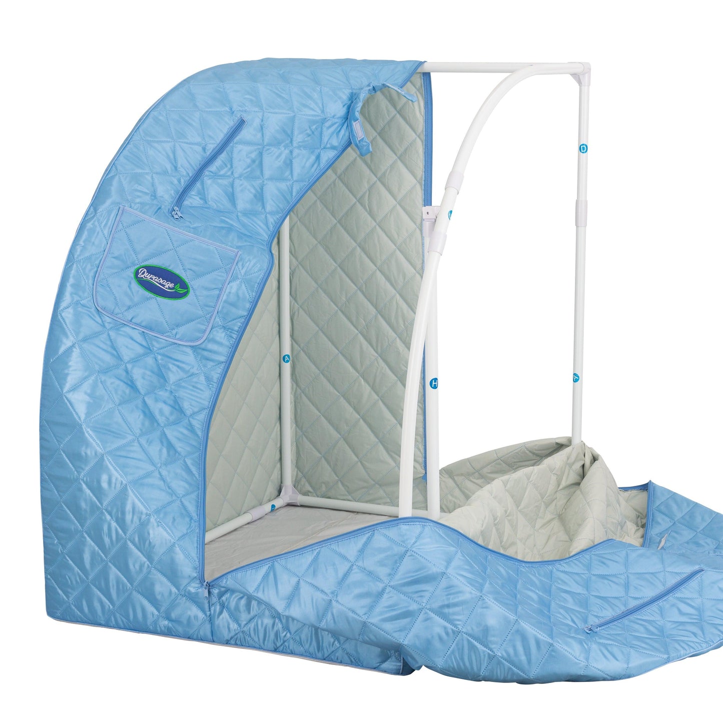 Durasage Lightweight Portable Personal Steam Sauna Spa for Relaxation at Home, 60 Minute Timer, 800 Watt Steam Generator, Chair Included - Light Blue - Durasage Health