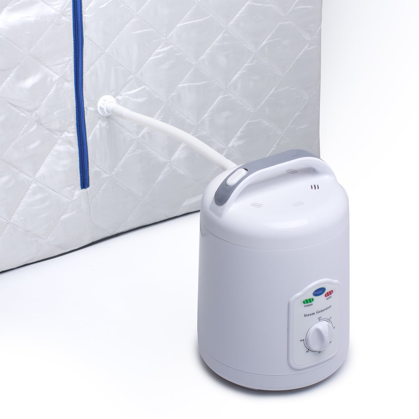 Durasage Lightweight Portable Personal Steam Sauna Spa for Relaxation at Home, 60 Minute Timer, 800 Watt Steam Generator, Chair Included - Blue Trim