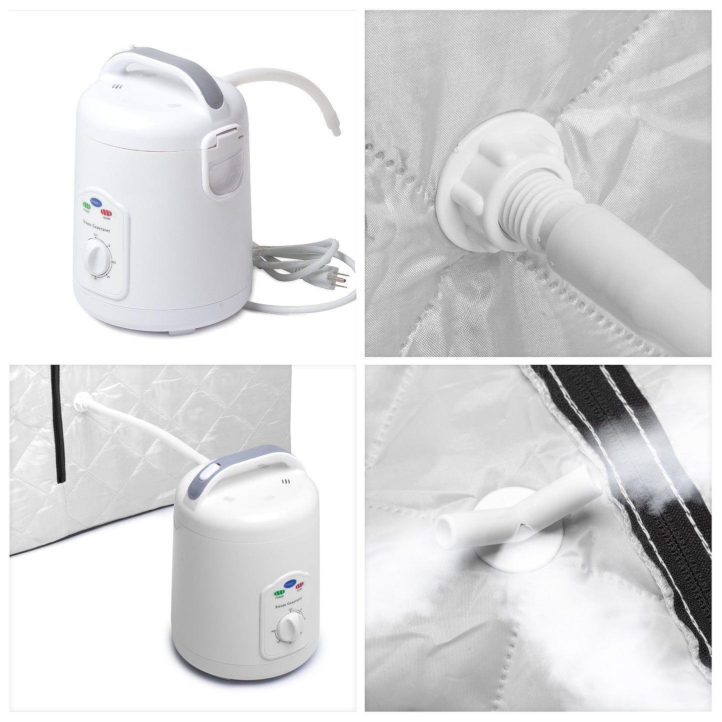 Oversized Portable Steam Sauna for Weight Loss, Detox & Relaxation at Home, Chair Included - Silver - Durasage Health