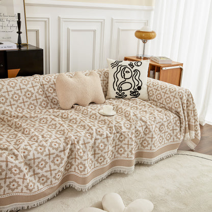 Waffle Lattice Fabric Sofa Cover, Multi-purpose Soft Sofa Throw, Couch Cover Blanket Throws for Couches