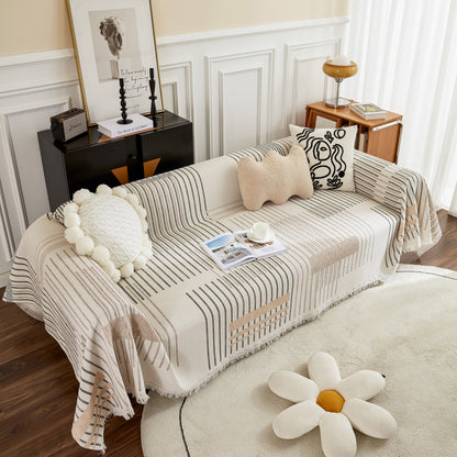 Waffle Lattice Fabric Sofa Cover, Multi-purpose Soft Sofa Throw, Couch Cover Blanket Throws for Couches
