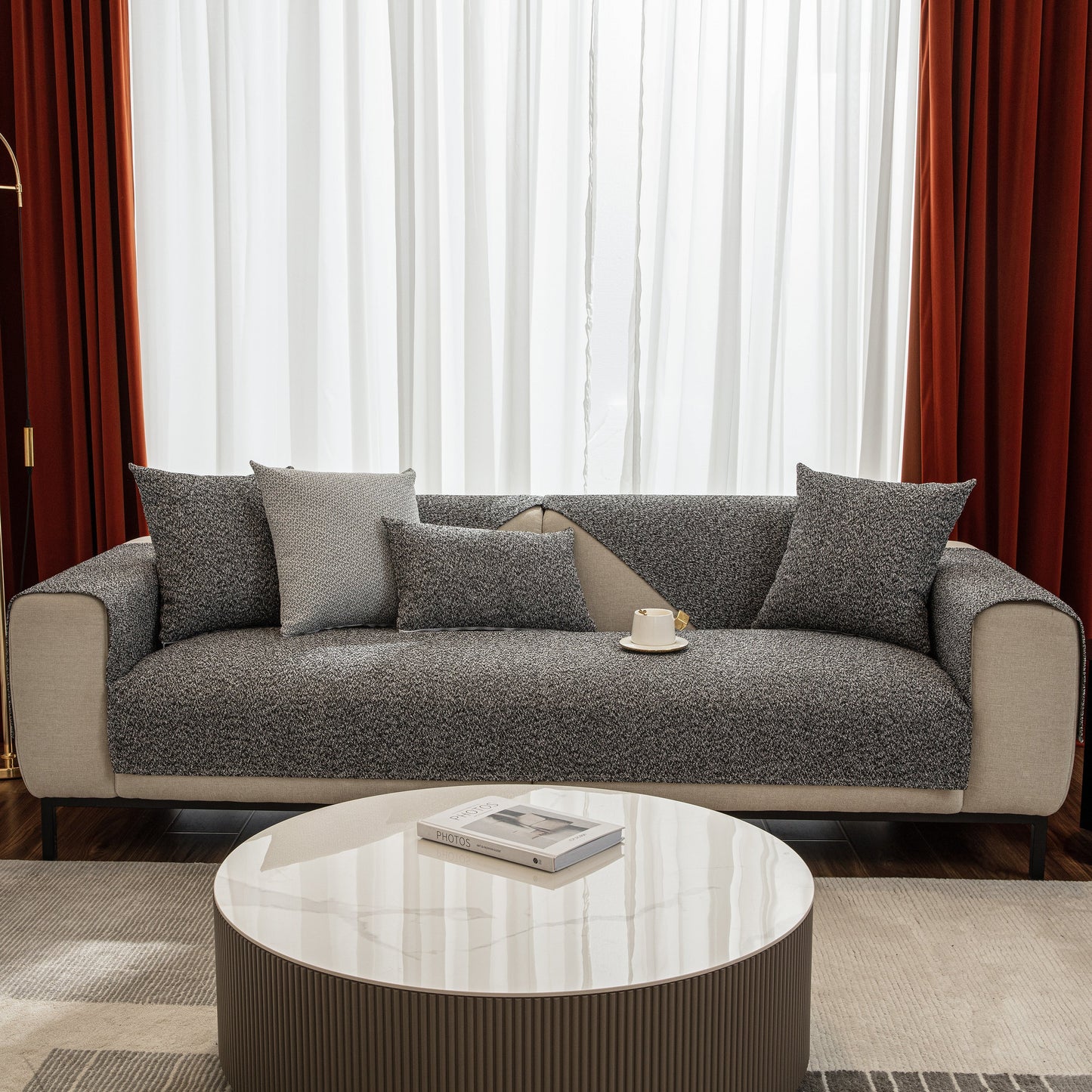 Washable Polyester Sofa Towel, Non-Slip Sofa Seat Covers, and Couch Protectors - Furniture Covers for Pets