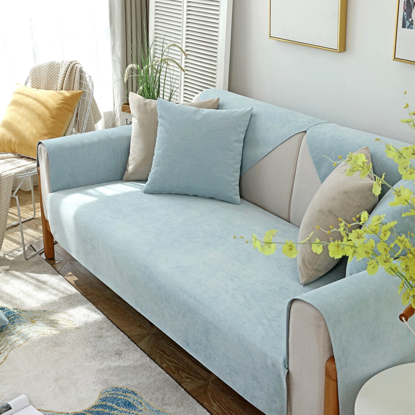 Waterproof Non-Slip Quilted Corduroy Sofa Covers for Pets, Sectional Couch Covers