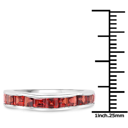 2.25 Carat Genuine Garnet .925 Sterling Silver Ring