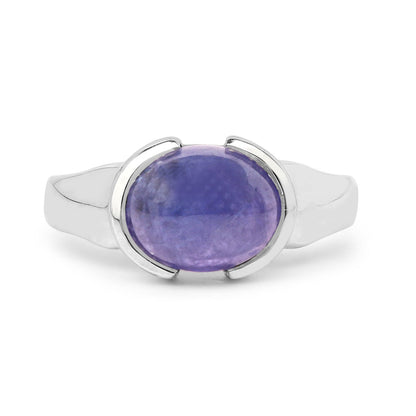 3.55  Carat Genuine Tanzanite .925 Sterling Silver Ring