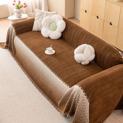 Decorative Couch Throw Cover, Washable Boho Couch Blanket Protector for Dogs, Cats