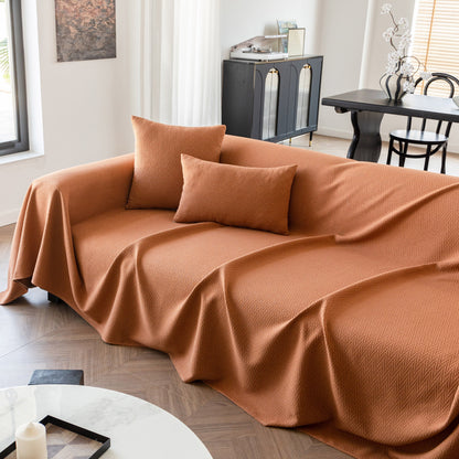 Herringbone Textured Sofa Throw Blanket, Durable Pet Friendly Modern Couch Slipcover
