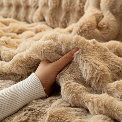 Thick Faux Fur Sofa Cover Fluffy Plush Warm Sofa Slipcover Furniture Protector for Couch Bed
