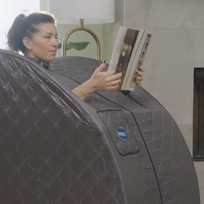 Durasage Lightweight Portable Personal Steam Sauna Spa for Relaxation at Home, 60 Minute Timer, 800 Watt Steam Generator, Chair Included - Gray