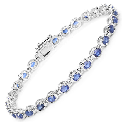 7.02 Carat Genuine Kyanite .925 Sterling Silver Bracelet