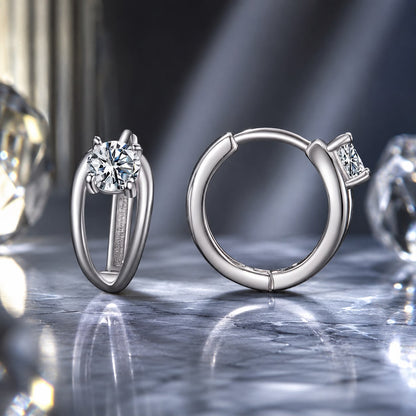 925 Sterling Silver 0.40 Carat Moissanite Earrings for Women