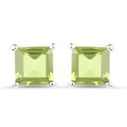 2.30 Carat Genuine Peridot .925 Sterling Silver Earrings