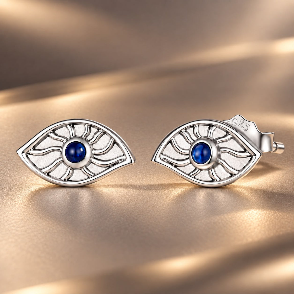 925 Sterling Silver White Gold Plated Synthetic Spinel 0.5x0.9cm Earrings for Women