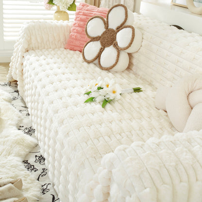Fluffy Faux Fur Couch Cover Plush Sofa Throw, Warm & Stylish Sofa Protector
