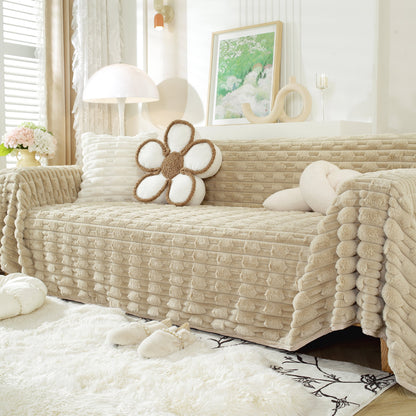 Fluffy Faux Fur Couch Cover Plush Sofa Throw, Warm & Stylish Sofa Protector
