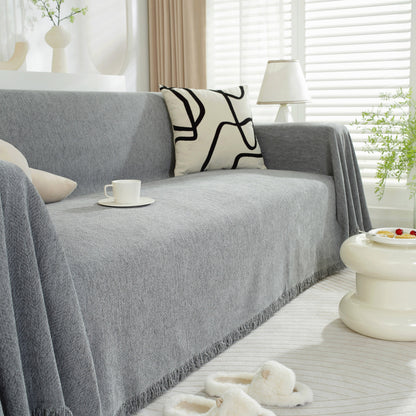 Chenille Herringbone Couch Protector Blanket, Stylish Throw Blankets for Couch and Couch Throw Cover
