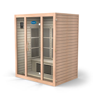 Durasage 3-Person Carbon Infrared Sauna - Canadian Hemlock Wooden Sauna - 2000 Watts - Bluetooth, FM Radio & USB Input