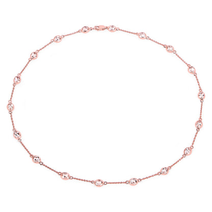 14K Rose Gold Plated 4.50 Carat Genuine Morganite .925 Sterling Silver Necklace
