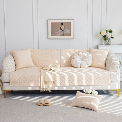 Cotton Quilted Sofa Cover, Non-Slip Couch Protector Fits Backrest, Seat & Armrest