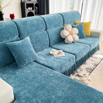 Universal Elastic Skirt Sofa Slipcover, Stretch Sofa Cushion Cover For Bedroom Office Living Room