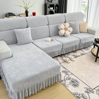 Universal Elastic Skirt Sofa Slipcover, Stretch Sofa Cushion Cover For Bedroom Office Living Room