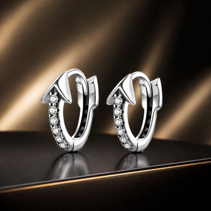 925 Sterling Silver Earrings with Pavé Setting CZ and Oxidized Finish