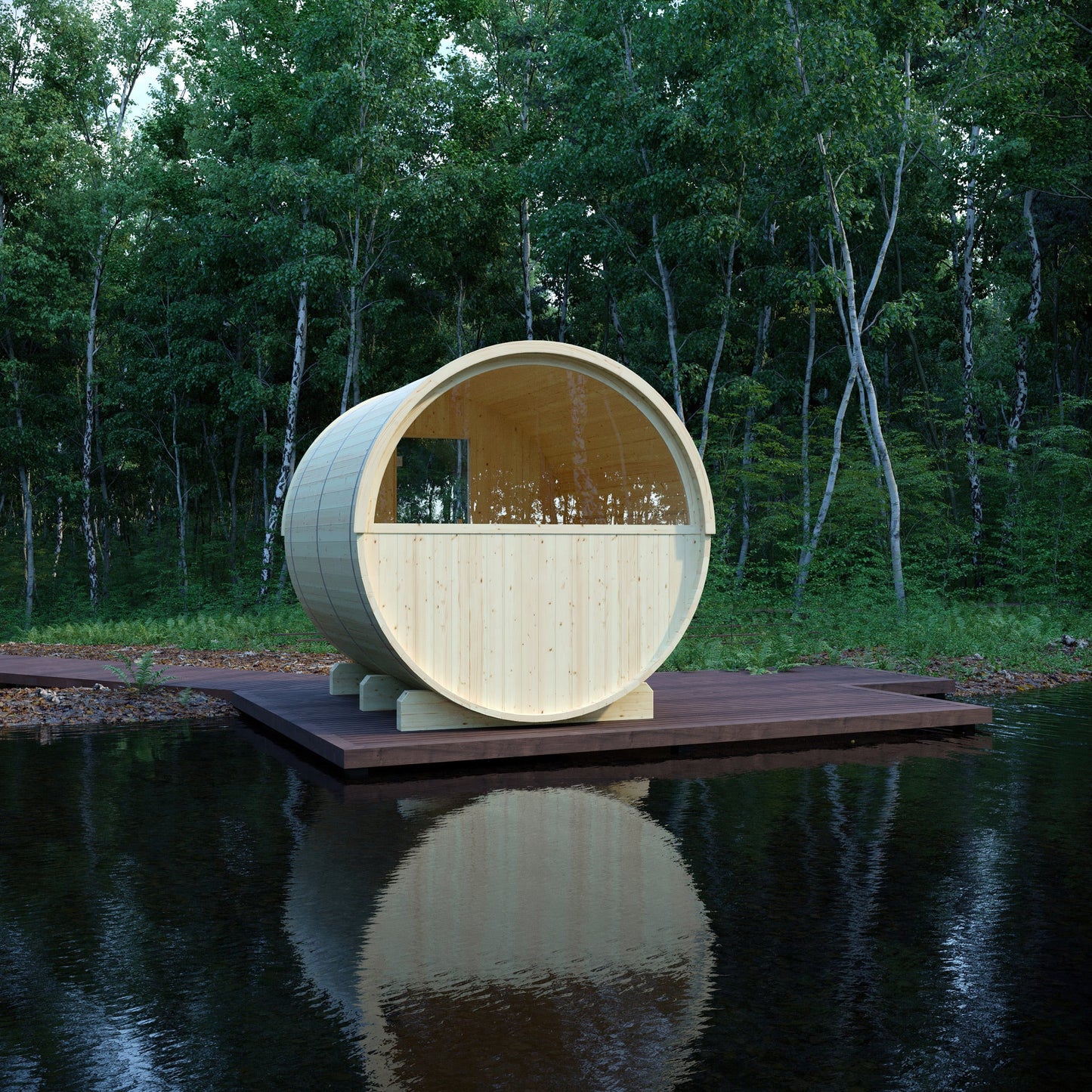 Vassa Finnish Barrel Sauna with WiFi Heater - Finnish Sauna Builders