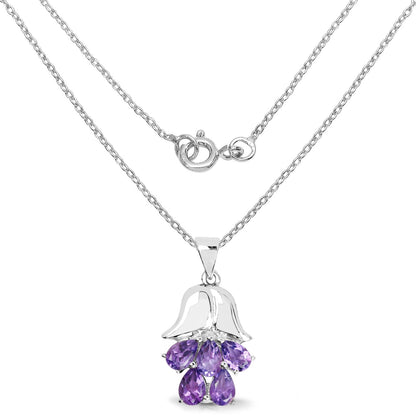 1.85 Carat Genuine Amethyst .925 Sterling Silver Pendant