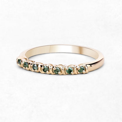 0.16 Carat Genuine Green Diamond 14K Yellow Gold Ring (I1-I2)