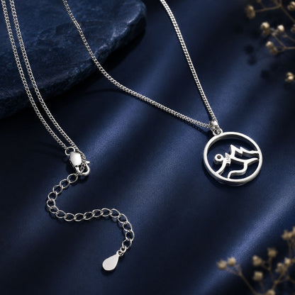 925 Sterling Silver Necklace with Pavé Setting CZ 21*16mm Pendant