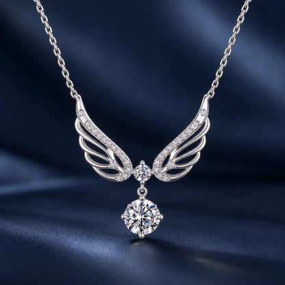 925 Sterling Silver White Gold Plated Moissanite 40+5cm Pavé CZ Pendant Necklace for Women