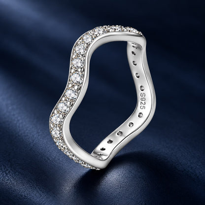 925 Sterling Silver White Gold Plated Moissanite Size 6 Ring for Women
