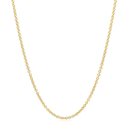 14k Yellow Gold Round Cable Link Chain 1.5mm