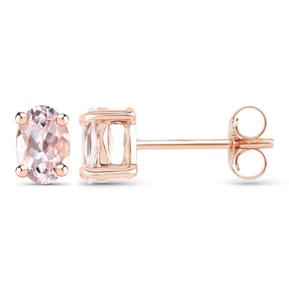 0.72 Carat Genuine Morganite .925 Sterling Silver Earrings
