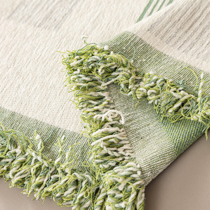 Geometric Chenille Sofa Throw Cover, Breathable Couch Protector with Tassel Fringe