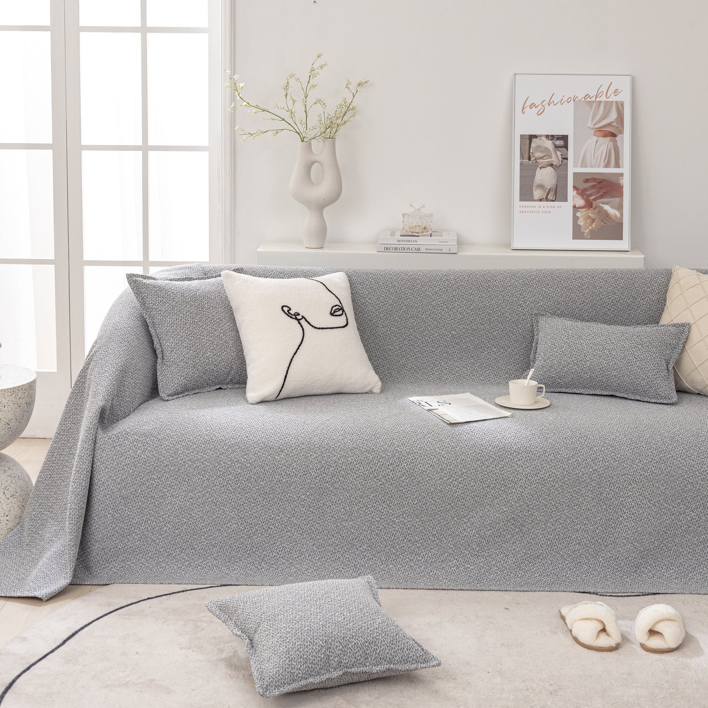 Couch Non Slip Covers for Sectionals, Sofa Cover Blanket, Extra Large Cover Throws for Couches