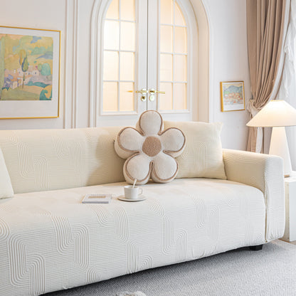Modern Slipcovers Geometric Textured Stretchable Sofa Cover for Couch with Chaise