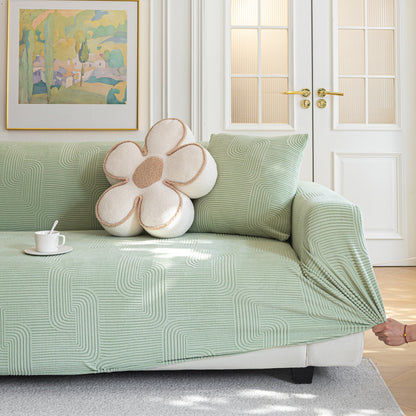 Modern Slipcovers Geometric Textured Stretchable Sofa Cover for Couch with Chaise