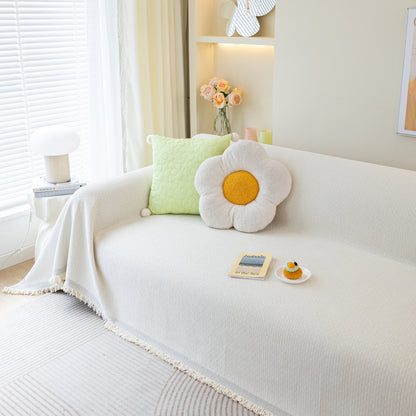 Chenille Large Throw Couch Cover Blanket with Water-Resistant for Futon, Loveseat, and L-Shaped Sofa