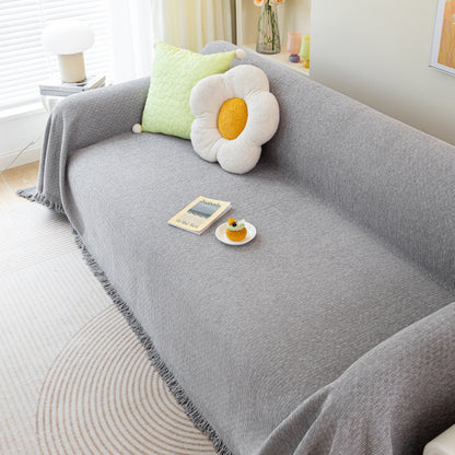 Chenille Large Throw Couch Cover Blanket with Water-Resistant for Futon, Loveseat, and L-Shaped Sofa