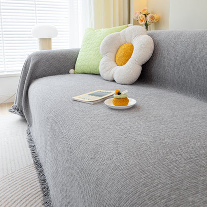 Chenille Large Throw Couch Cover Blanket with Water-Resistant for Futon, Loveseat, and L-Shaped Sofa