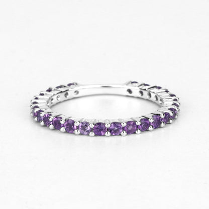 0.78 Carat Genuine Amethyst .925 Sterling Silver Ring