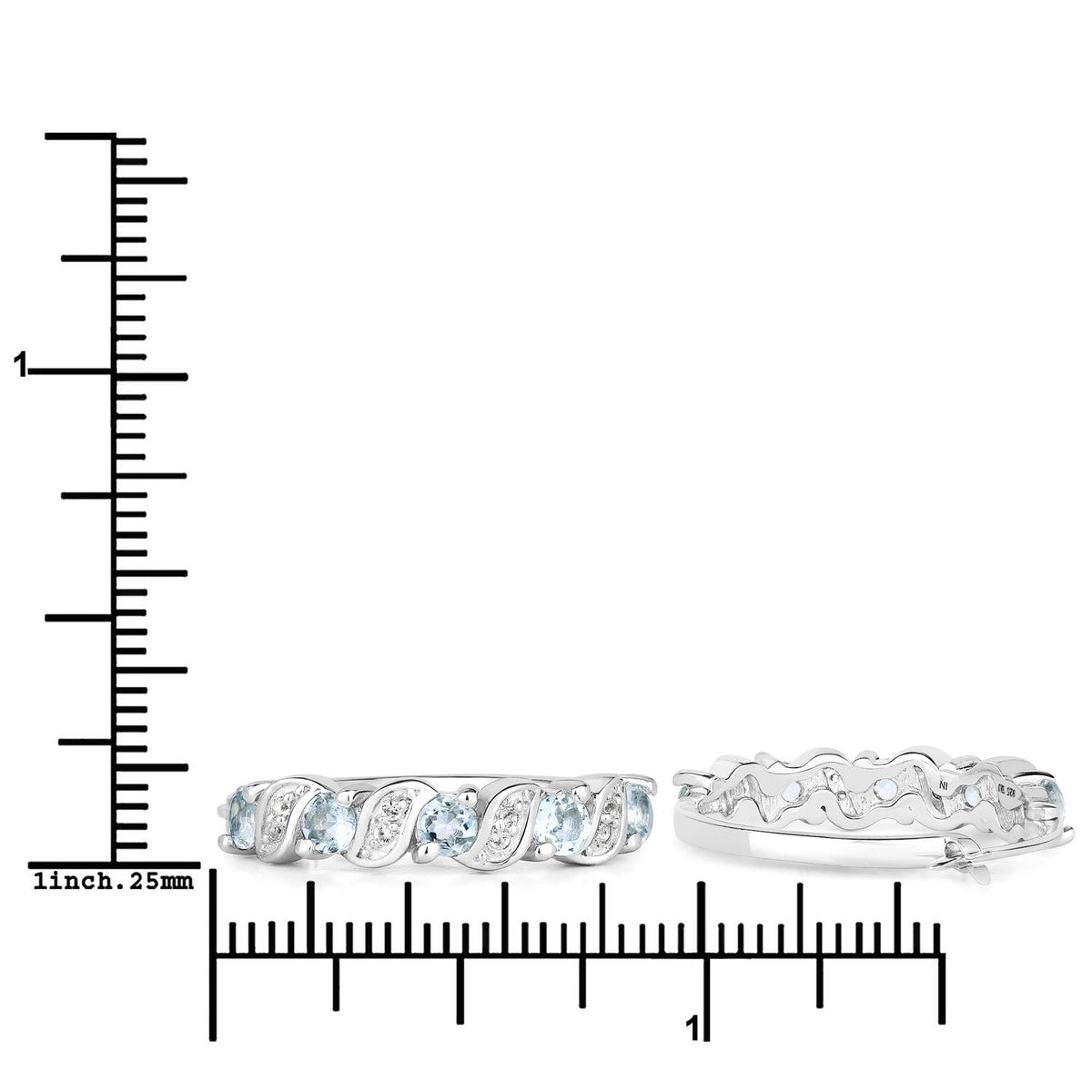 1.08 Carat Genuine Aquamarine and White Topaz .925 Sterling Silver Earrings