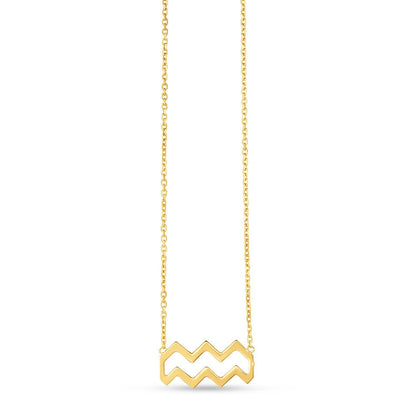 14K Yellow Gold Aquarius Necklace
