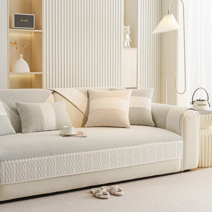 Herringbone Sofa Protector Cover, Non-Slip Couch Cover for Seat, Back & Arms