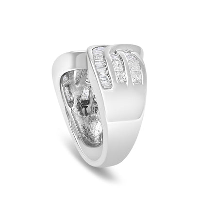 14K White Gold 2.0 Cttw Diamond Channel Set Bypass Ring