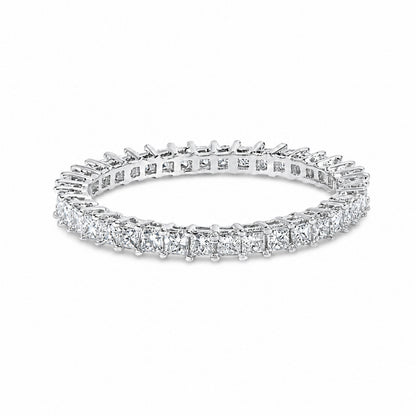 14K White Gold 1.0 Cttw Princess Diamond Eternity Band Ring